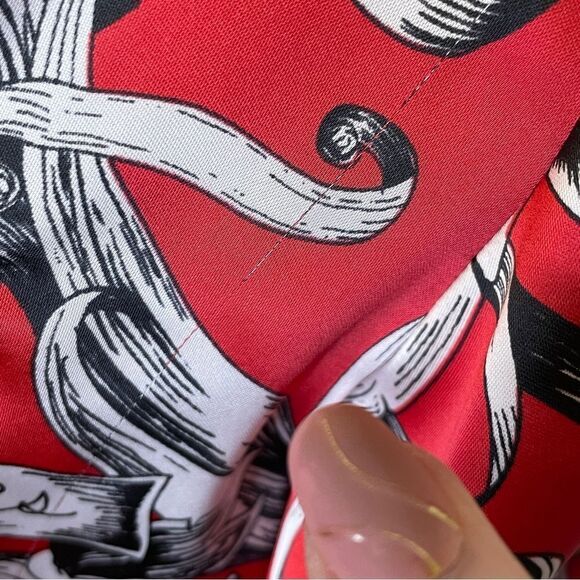 Victoria’s Secret Satin One Piece Romper Pajama Set Red Black White Size XS - Picture 6 of 16